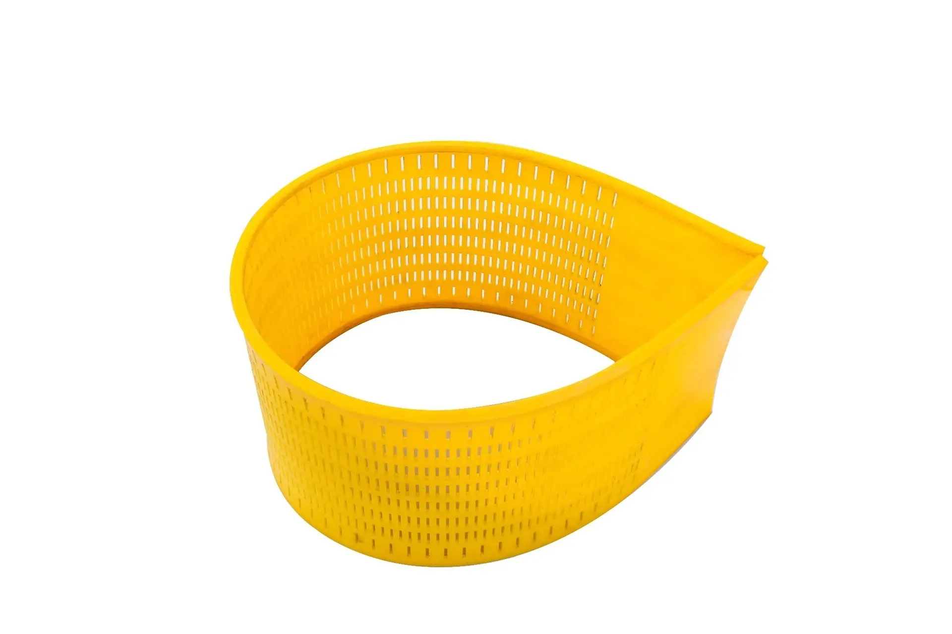 Flexible polyurethane flip-flow screen panel in a rolled profile