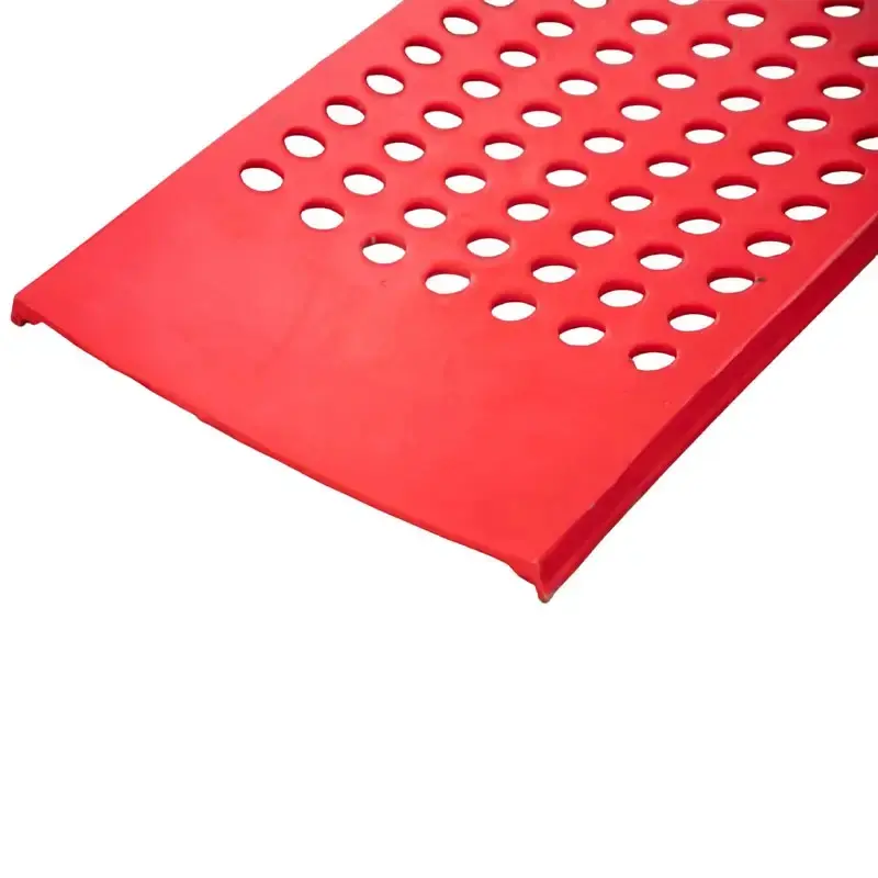 Polyurethane flip-flow screen panel front and aperture view