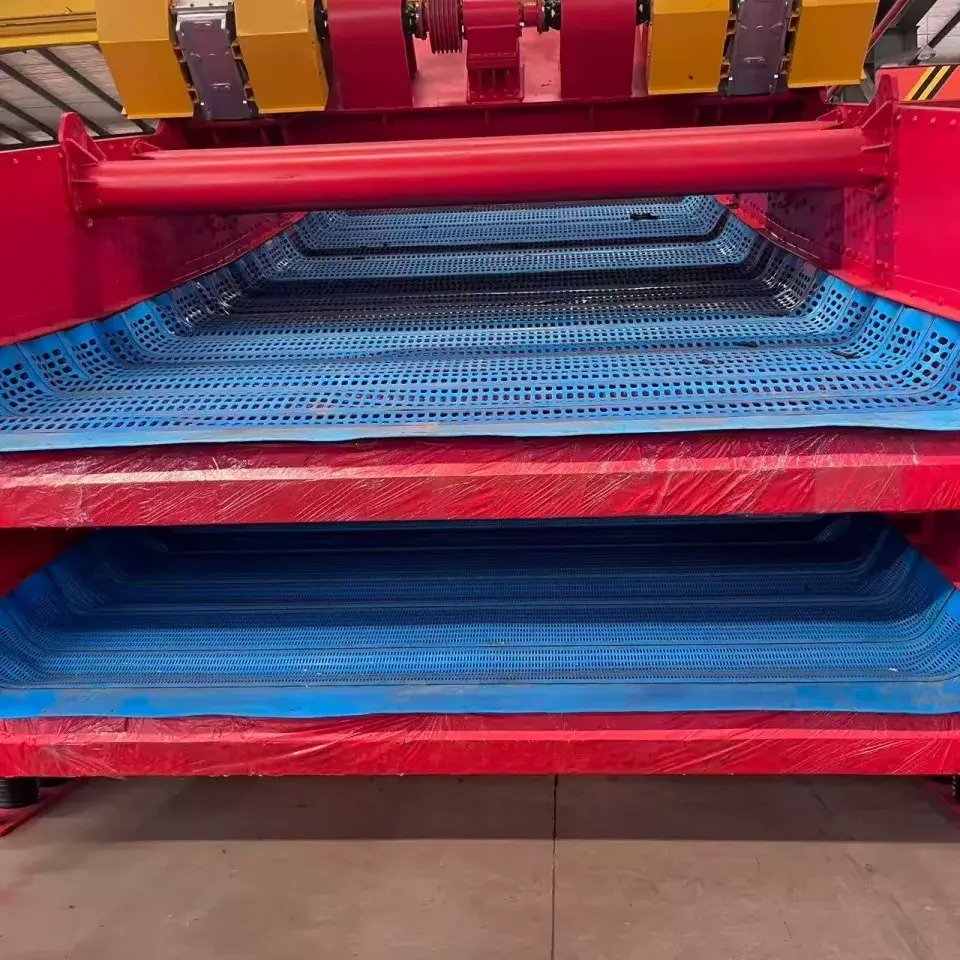 Finished polyurethane screen panels prepared in the workshop