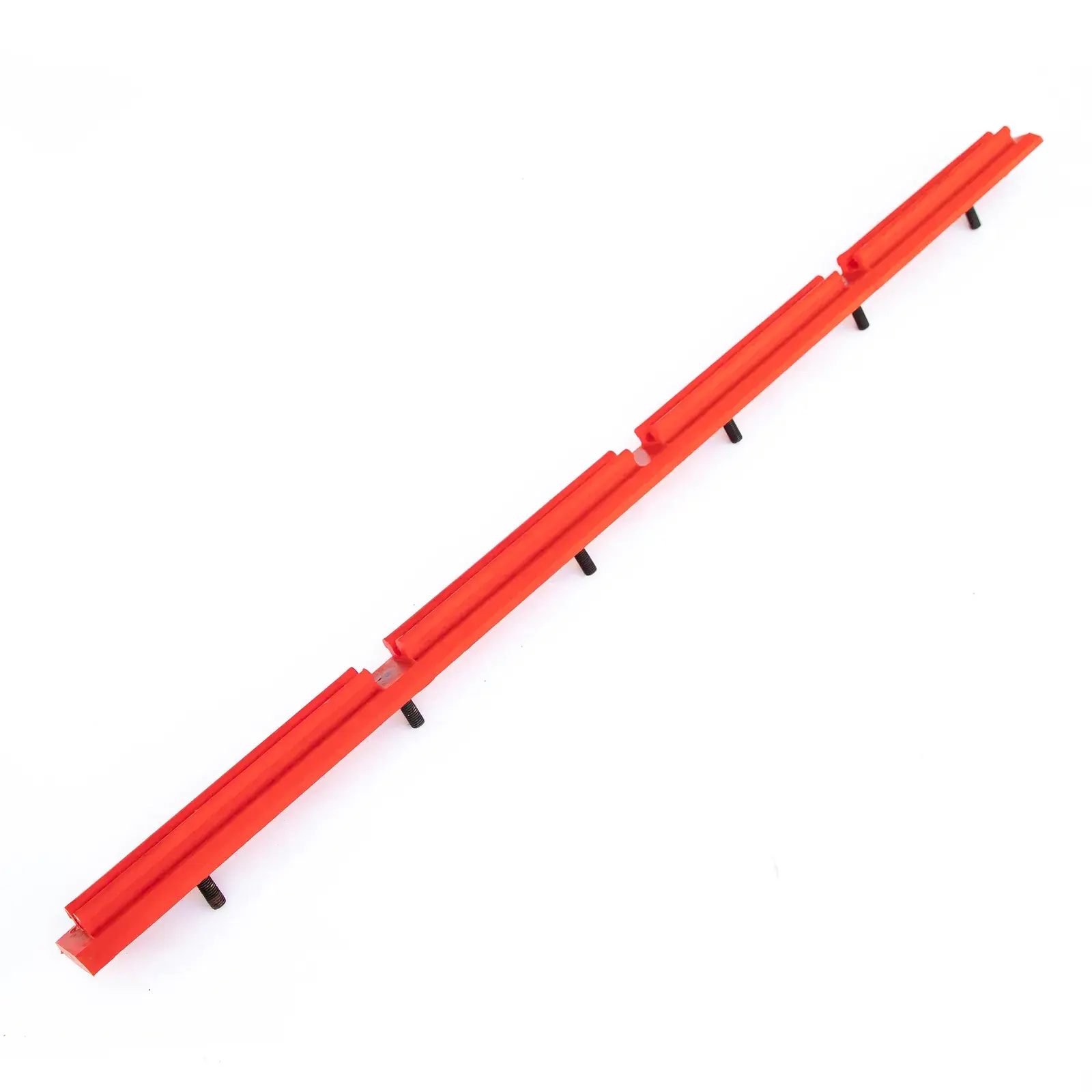 Polyurethane rail or stringer protector with threaded studs